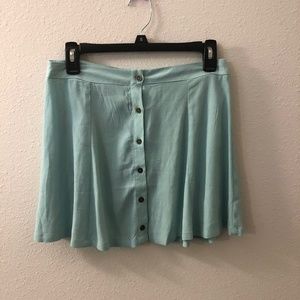 Button Front Mini Skirt